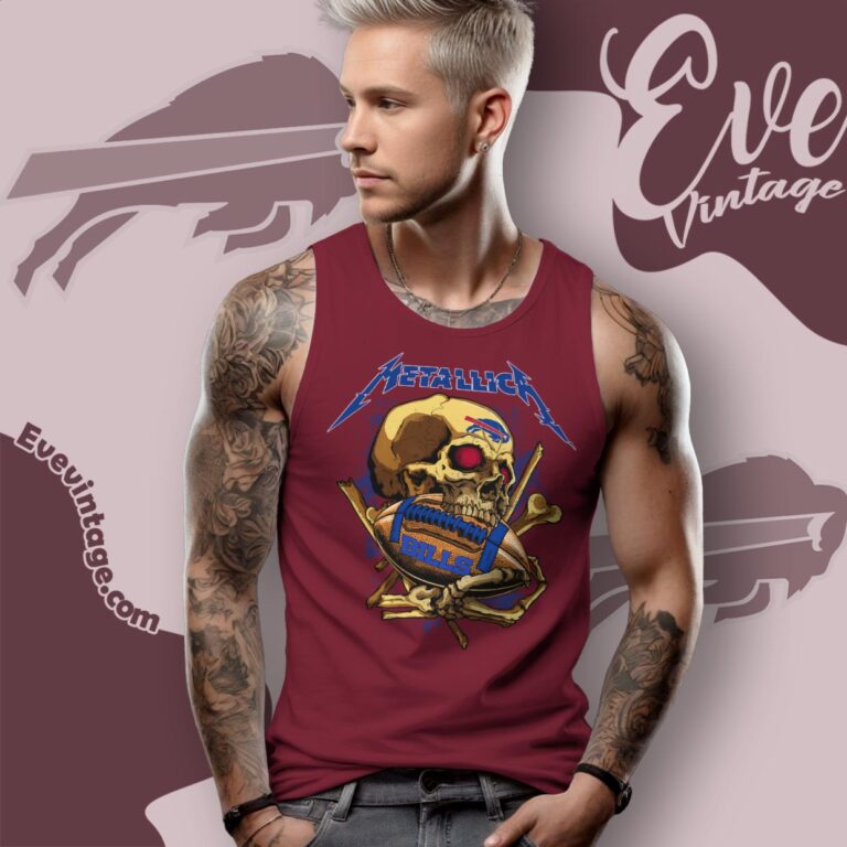 Metallica Buffalo Bills Skull Shirt Tank Top Racerback Metallica Buffalo Bills Skull Shirt Tank Top Racerback