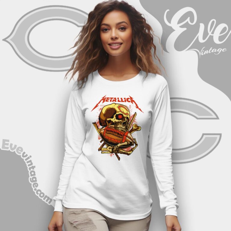Metallica Chicago Bears Skull Shirt Long Sleeve Tee Metallica Chicago Bears Skull Shirt Long Sleeve Tee