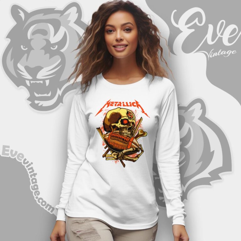 Metallica Cincinnati Bengals Skull Shirt Long Sleeve Tee Metallica Cincinnati Bengals Skull Shirt Long Sleeve Tee