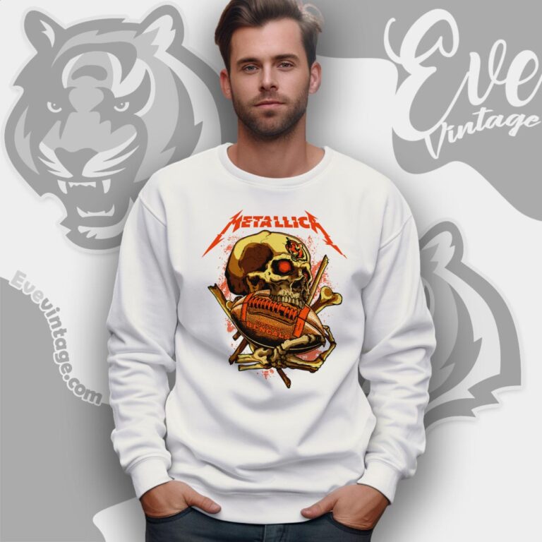 Metallica Cincinnati Bengals Skull Shirt Sweatshirt Metallica Cincinnati Bengals Skull Shirt Sweatshirt