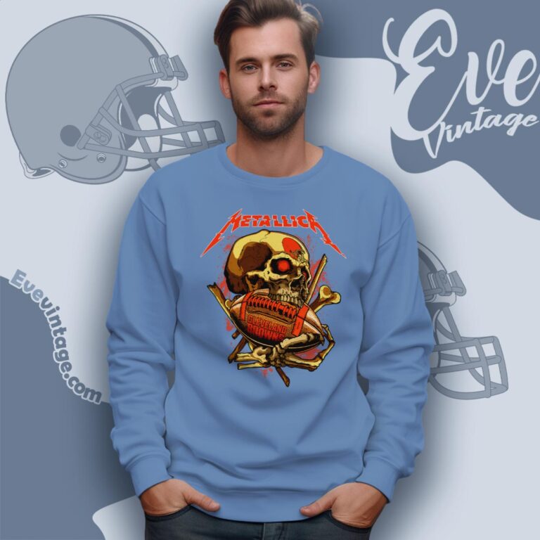 Metallica Cleveland Browns Skull Shirt Sweatshirt Metallica Cleveland Browns Skull Shirt Sweatshirt