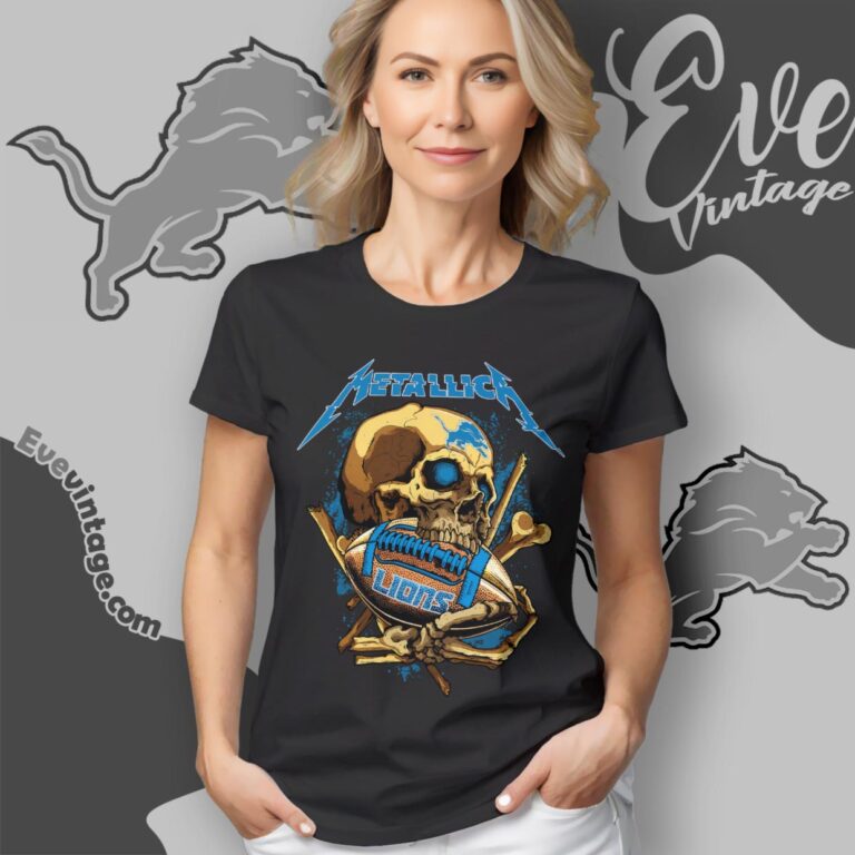 Metallica Detroit Lions Skull Shirt Women T Shirt Metallica Detroit Lions Skull Shirt Women T Shirt