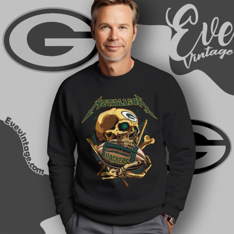 Metallica Green Bay Packers Skull Shirt Sweatshirt Metallica Green Bay Packers Skull Shirt Sweatshirt