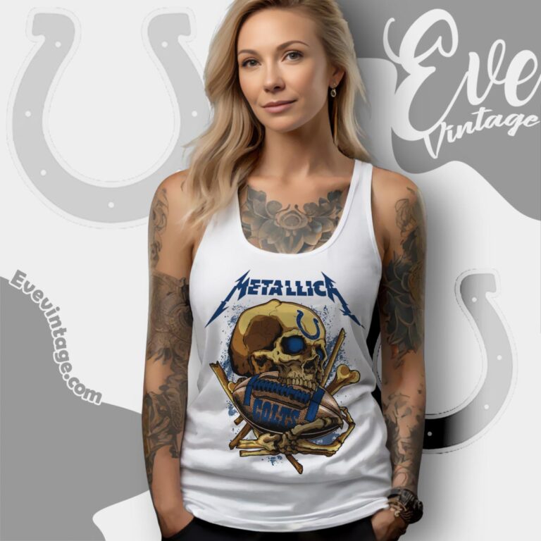 Metallica Indianapolis Colts Skull Shirt Tank Top Racerback Metallica Indianapolis Colts Skull Shirt Tank Top Racerback
