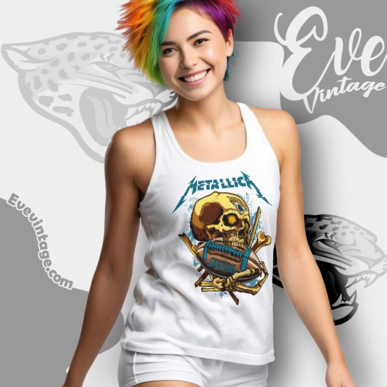 Metallica Jacksonville Jaguars Skull Shirt Tank Top Racerback Metallica Jacksonville Jaguars Skull Shirt Tank Top Racerback