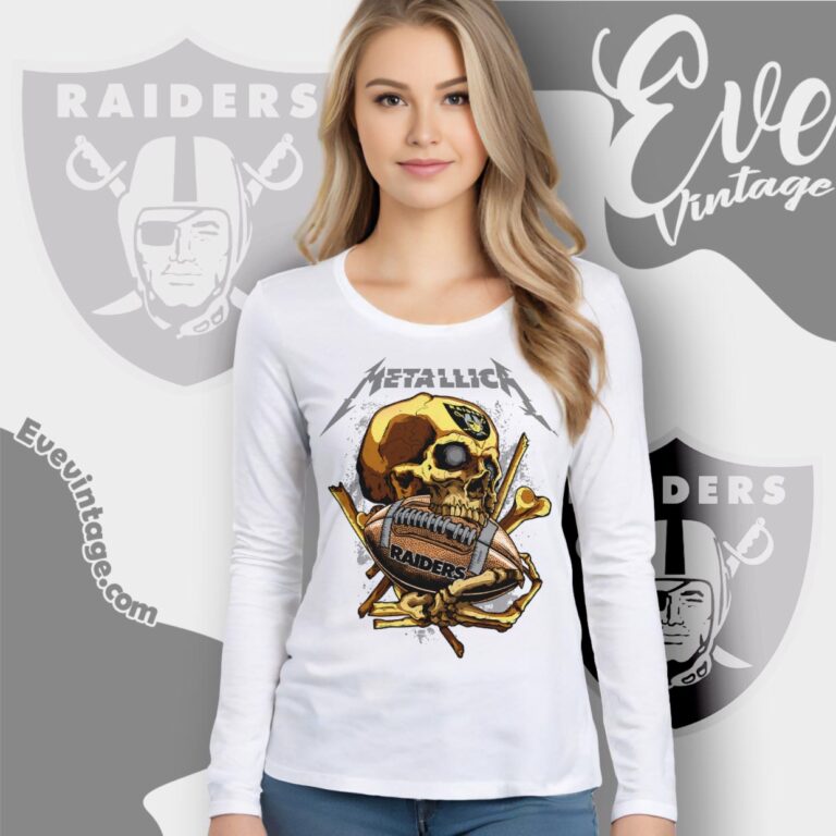 Metallica Las Vegas Raiders Skull Shirt Long Sleeve Tee Metallica Las Vegas Raiders Skull Shirt Long Sleeve Tee