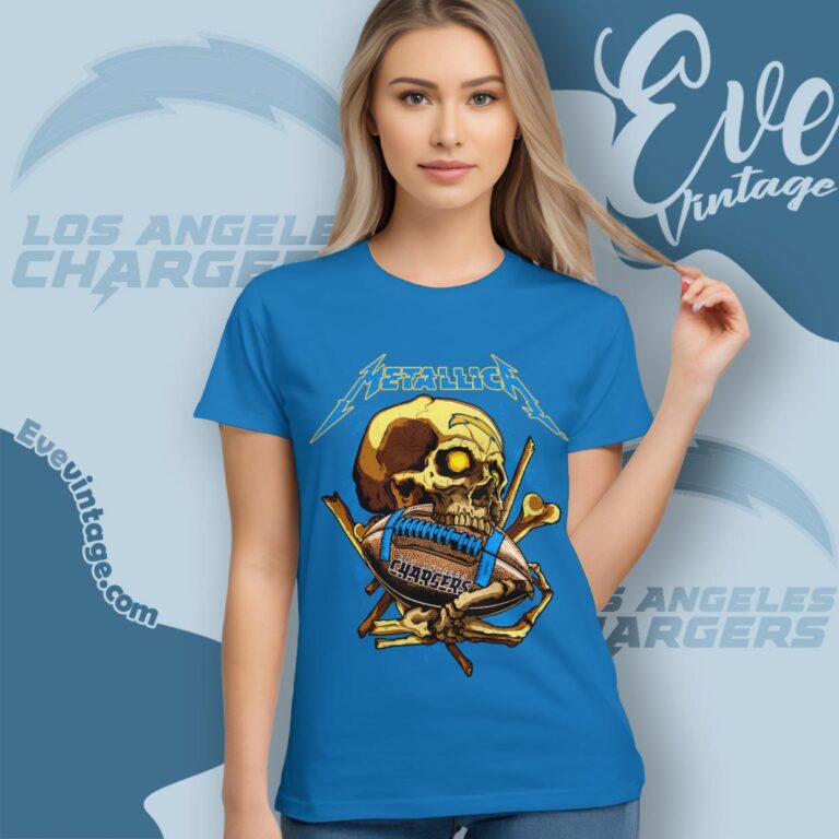 Metallica Los Angeles Chargers Skull Shirt Women T Shirt Metallica Los Angeles Chargers Skull Shirt Women T Shirt