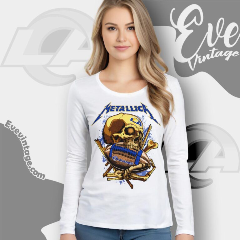 Metallica Los Angeles Rams Skull Shirt Long Sleeve Tee Metallica Los Angeles Rams Skull Shirt Long Sleeve Tee