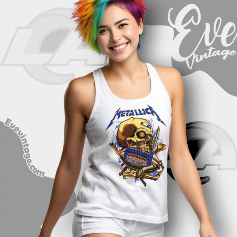 Metallica Los Angeles Rams Skull Shirt Tank Top Racerback Metallica Los Angeles Rams Skull Shirt Tank Top Racerback