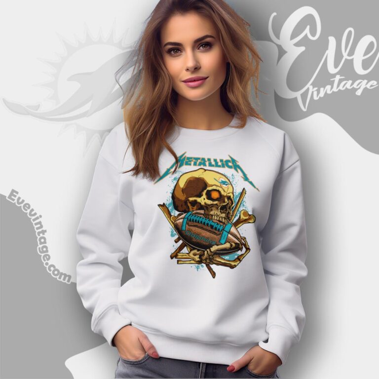 Metallica Miami Dolphins Skull Shirt Sweatshirt Metallica Miami Dolphins Skull Shirt Sweatshirt