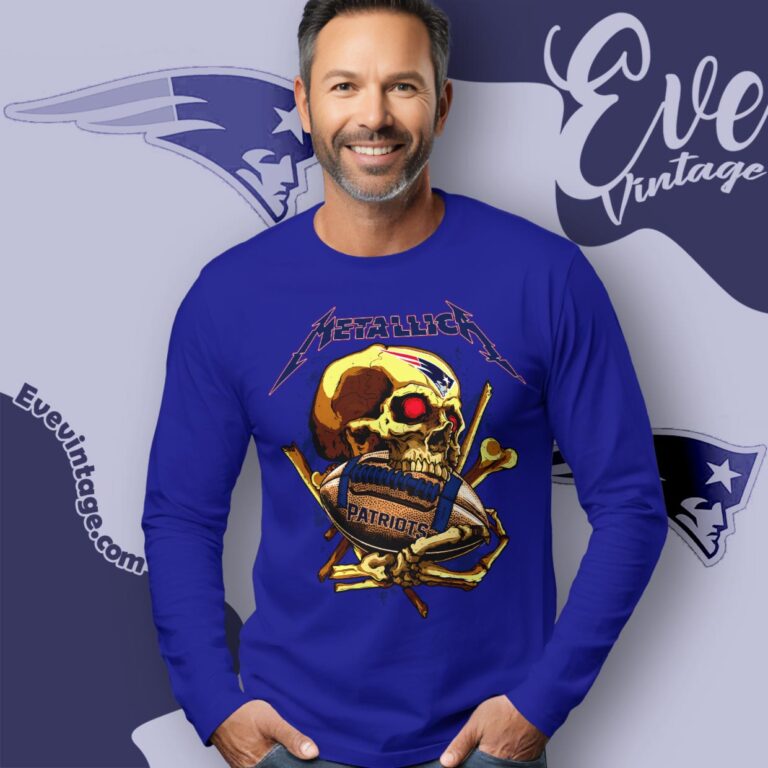 Metallica New England Patriots Skull Shirt Long Sleeve Tee Metallica New England Patriots Skull Shirt Long Sleeve Tee