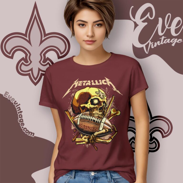Metallica New Orleans Saints Skull Shirt Women T Shirt Metallica New Orleans Saints Skull Shirt Women T Shirt