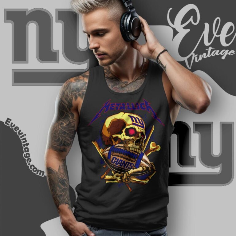 Metallica New York Giants Skull Shirt Tank Top Racerback Metallica New York Giants Skull Shirt Tank Top Racerback