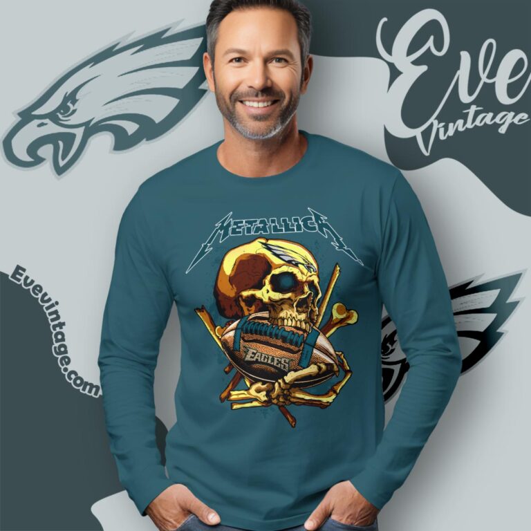 Metallica Philadelphia Eagles Skull Shirt Long Sleeve Tee Metallica Philadelphia Eagles Skull Shirt Long Sleeve Tee
