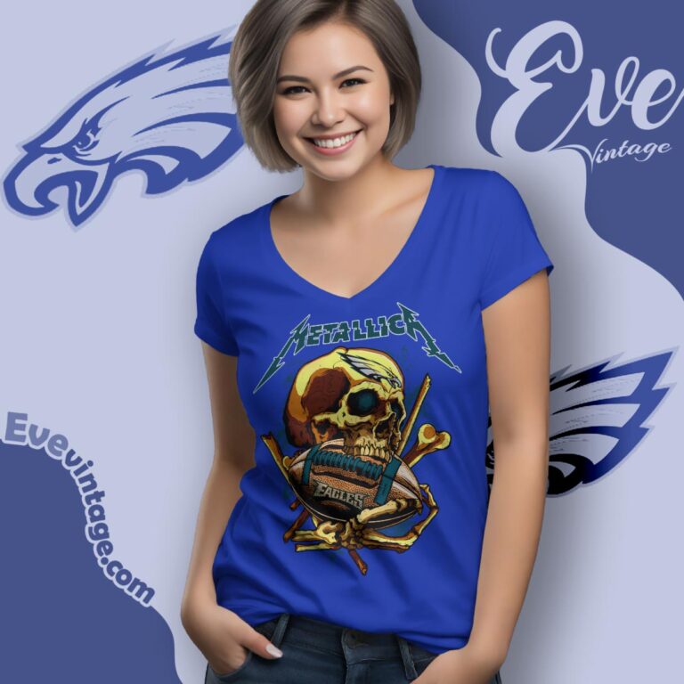 Metallica Philadelphia Eagles Skull Shirt V Neck TShirt Metallica Philadelphia Eagles Skull Shirt V Neck TShirt
