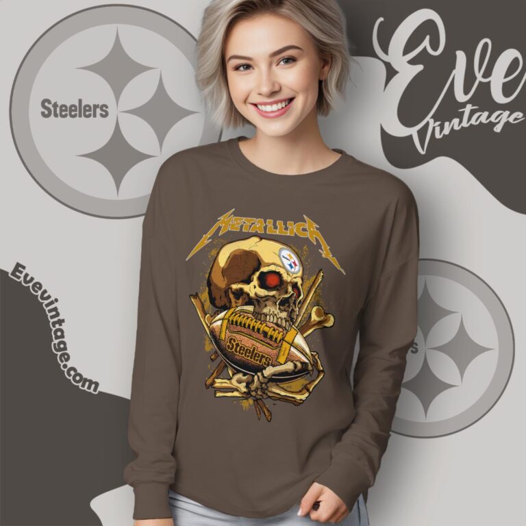 Metallica Pittsburgh Steelers Skull Shirt Long Sleeve Tee Metallica Pittsburgh Steelers Skull Shirt Long Sleeve Tee
