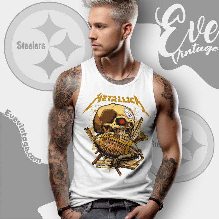 Metallica Pittsburgh Steelers Skull Shirt Tank Top Racerback Metallica Pittsburgh Steelers Skull Shirt Tank Top Racerback