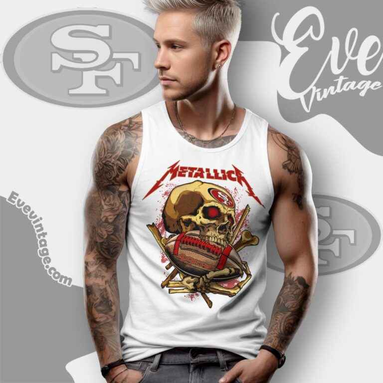 Metallica San Francisco 49ers Skull Shirt Tank Top Racerback Metallica San Francisco 49ers Skull Shirt Tank Top Racerback
