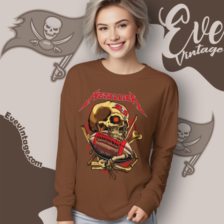 Metallica Tampa Bay Buccaneers Skull Shirt Long Sleeve Tee Metallica Tampa Bay Buccaneers Skull Shirt Long Sleeve Tee