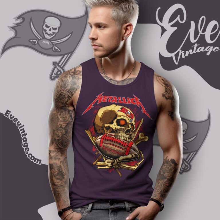 Metallica Tampa Bay Buccaneers Skull Shirt Tank Top Racerback Metallica Tampa Bay Buccaneers Skull Shirt Tank Top Racerback