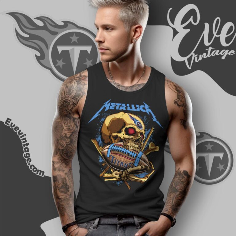 Metallica Tennessee Titans Skull Shirt Tank Top Racerback Metallica Tennessee Titans Skull Shirt Tank Top Racerback