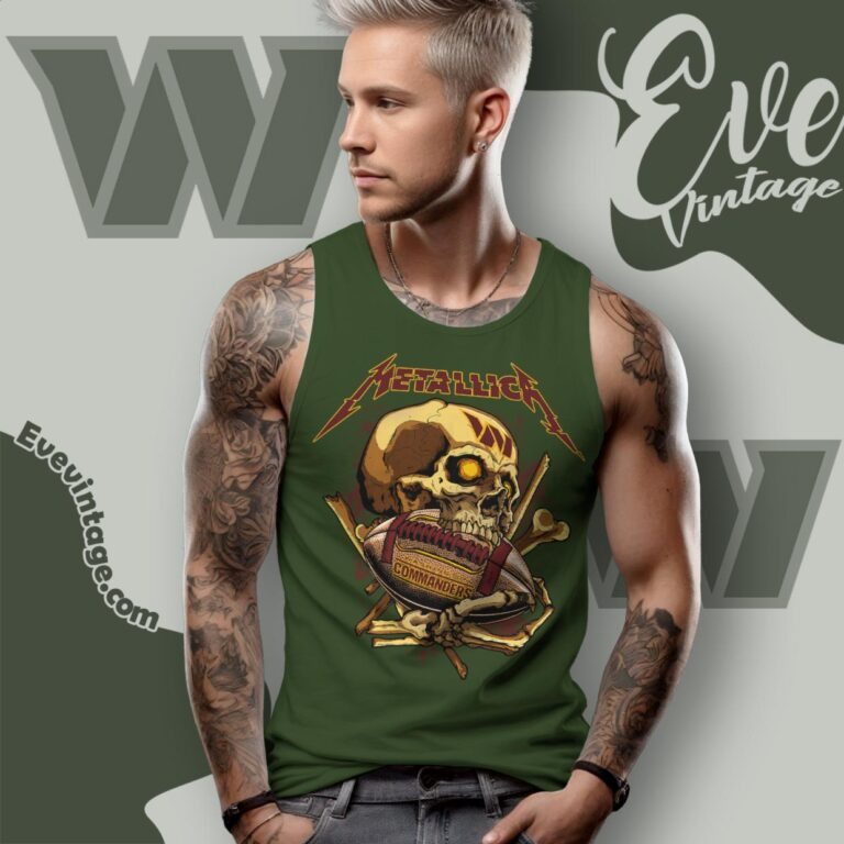 Metallica Washington Commanders Skull Shirt Tank Top Racerback Metallica Washington Commanders Skull Shirt Tank Top Racerback