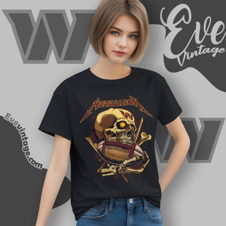 Metallica Washington Commanders Skull Shirt Women T Shirt Metallica Washington Commanders Skull Shirt Women T Shirt