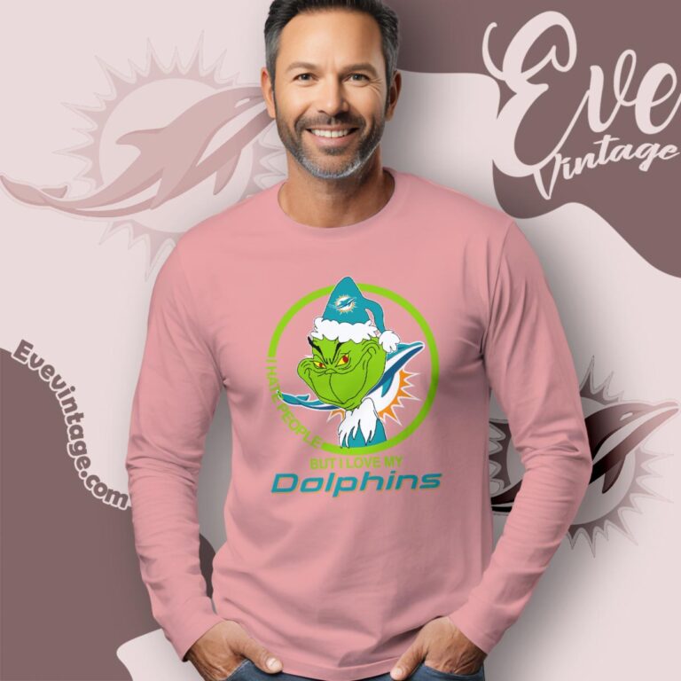 Miami Dolphins Christmas Grinch Shirt I Hate People But I Love My Dolphins Long Sleeve Tee Miami Dolphins Christmas Grinch Shirt I Hate People But I Love My Dolphins Long Sleeve Tee