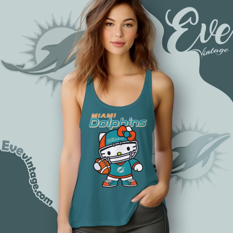 Miami Dolphins Hello Kitty Shirt Tank Top Racerback Miami Dolphins Hello Kitty Shirt Tank Top Racerback