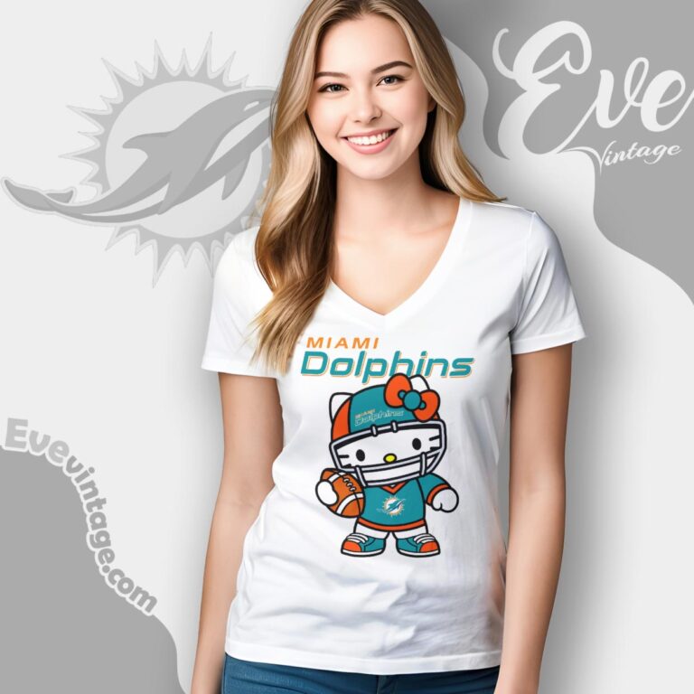 Miami Dolphins Hello Kitty Shirt V Neck TShirt Miami Dolphins Hello Kitty Shirt V Neck TShirt