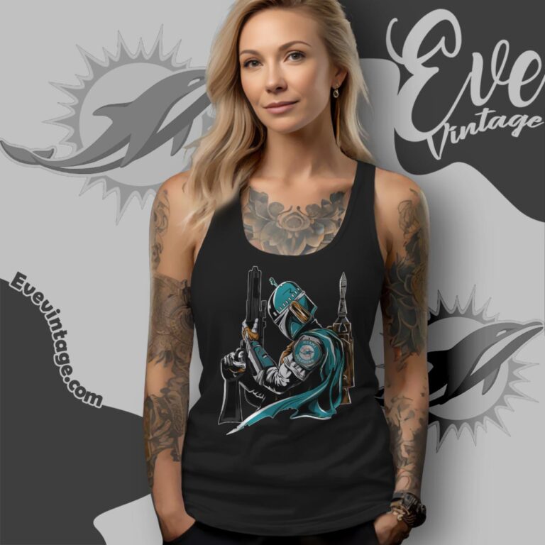 Miami Dolphins Mandalorian Star Wars Shirt Tank Top Racerback Miami Dolphins Mandalorian Star Wars Shirt Tank Top Racerback