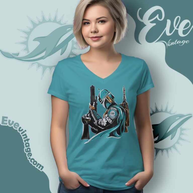 Miami Dolphins Mandalorian Star Wars Shirt V Neck TShirt Miami Dolphins Mandalorian Star Wars Shirt V Neck TShirt