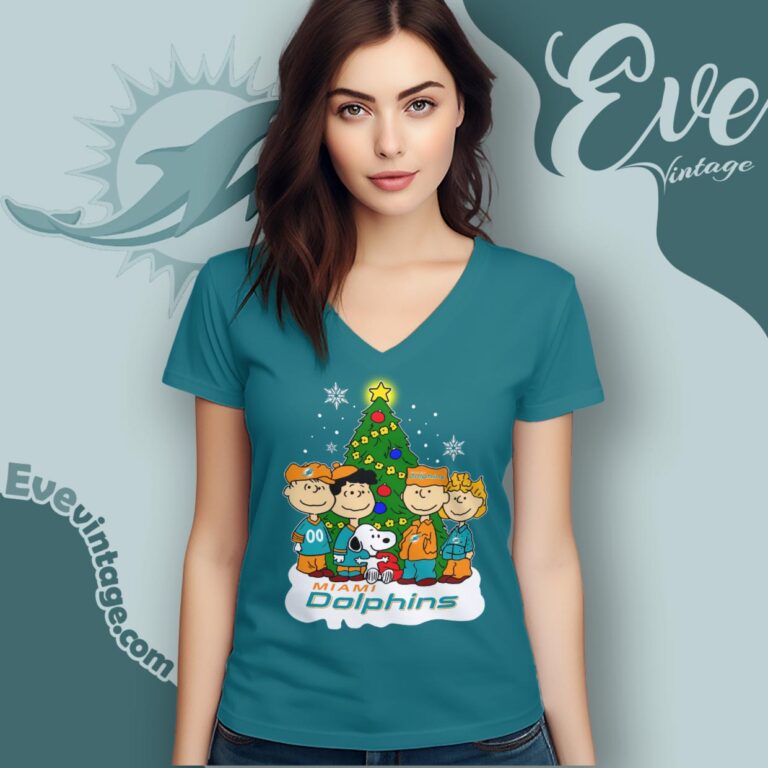 Miami Dolphins Snoopy The Peanuts Christmas Shirt V Neck TShirt Miami Dolphins Snoopy The Peanuts Christmas Shirt V Neck TShirt