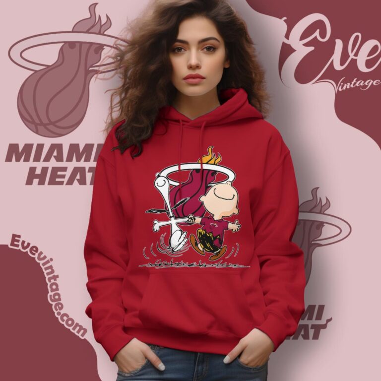 Miami Heat Charlie Brown Snoopy Happy Dancing Shirt Hoodie Miami Heat Charlie Brown Snoopy Happy Dancing Shirt Hoodie