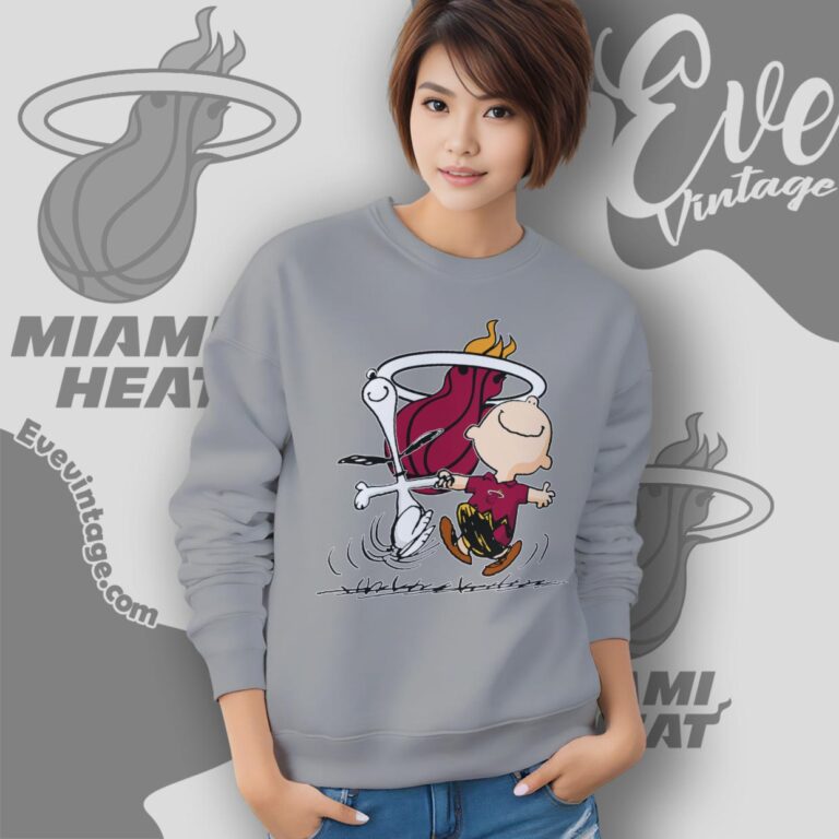 Miami Heat Charlie Brown Snoopy Happy Dancing Shirt Sweatshirt Miami Heat Charlie Brown Snoopy Happy Dancing Shirt Sweatshirt