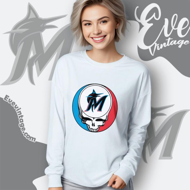 Miami Marlins Steal Your Face Grateful Dead Shirt Long Sleeve Tee Miami Marlins Steal Your Face Grateful Dead Shirt Long Sleeve Tee