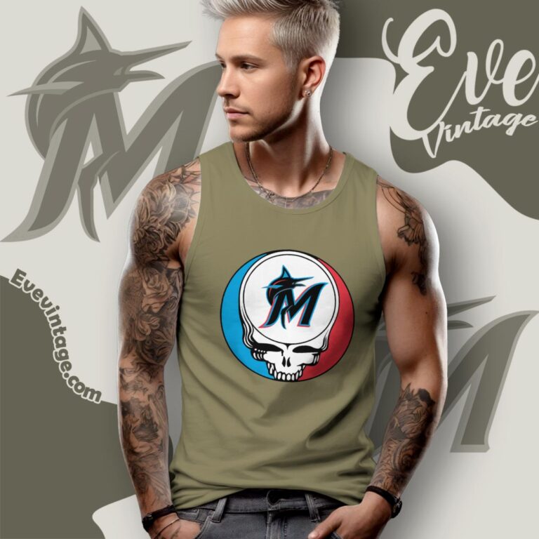 Miami Marlins Steal Your Face Grateful Dead Shirt Tank Top Racerback Miami Marlins Steal Your Face Grateful Dead Shirt Tank Top Racerback