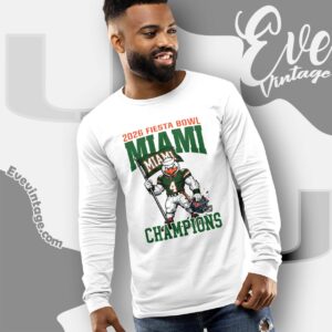Miami Wins 2026 Fiesta Bowl College Football Champs Long Sleeve Tee