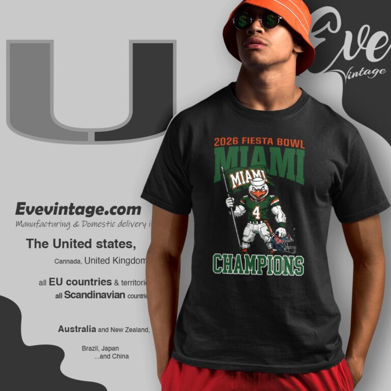 Miami Wins 2026 Fiesta Bowl College Football Champs T shirt Miami Wins 2026 Fiesta Bowl College Football Champs T shirt