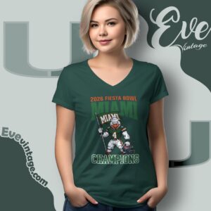 Miami Wins 2026 Fiesta Bowl College Football Champs V Neck TShirt