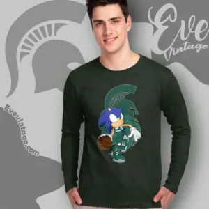 Michigan State Spartans Sonic The Hedgehog Basketball Long Sleeve Tee