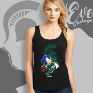 Michigan State Spartans Sonic The Hedgehog Basketball Tank Top Racerback