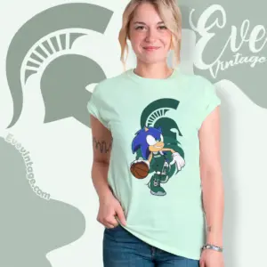 Michigan State Spartans Sonic The Hedgehog Basketball Women T shirt