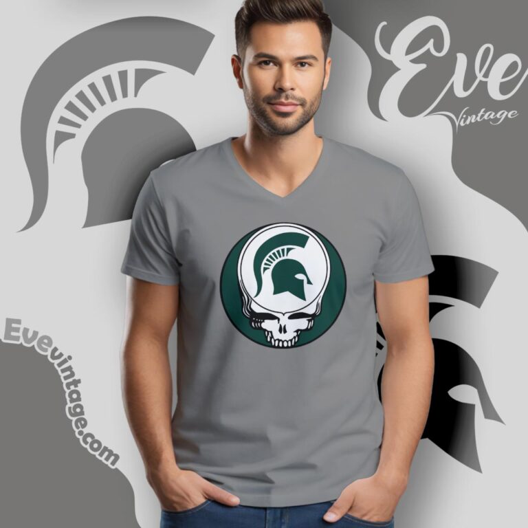Michigan State University Steal Your Face Grateful Dead Shirt V Neck TShirt Michigan State University Steal Your Face Grateful Dead Shirt V Neck TShirt