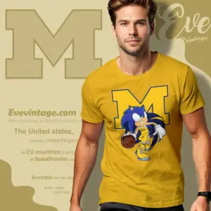 Michigan Wolverines Sonic The Hedgehog Basketball T shirt