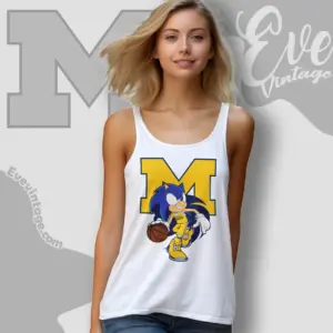Michigan Wolverines Sonic The Hedgehog Basketball Tank Top Racerback
