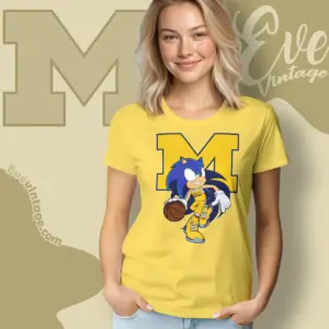 Michigan Wolverines Sonic The Hedgehog Basketball Women T shirt