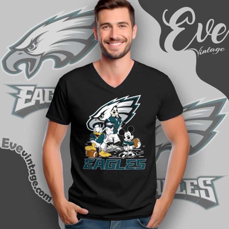 Mickey Donald Goofy Philadelphia Eagles Shirt V Neck TShirt Mickey Donald Goofy Philadelphia Eagles Shirt V Neck TShirt