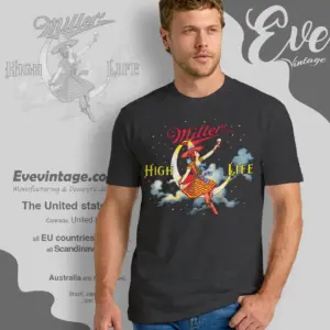 Miller High Life Beer Shirt Girl In The Moon T shirt