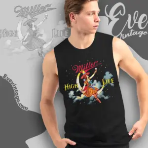 Miller High Life Beer Shirt Girl In The Moon Tank Top Racerback
